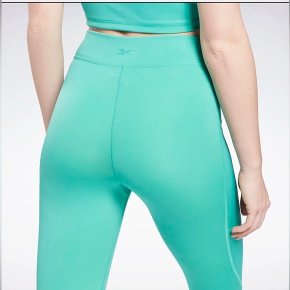 Reebok Two-Tone Studio Leggings
Size: Small 
Color: Future Teal - Picture 2 of 10